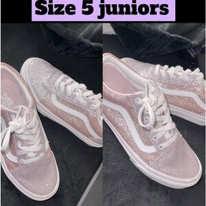 Vans light pink and purple glittery shoes they are brand new never worn